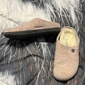 Birkenstock Beige Wool Slippers
